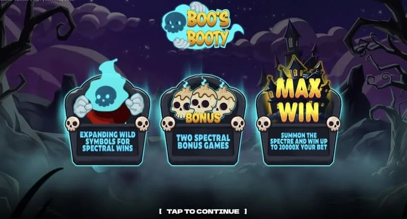 Boo's Booty - tabel fitur bonus dan Bonus Buy